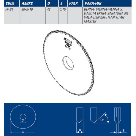 JMA FRESA FP24 - 80*5*16-42  SAR/DK/VIENNA/BERNA