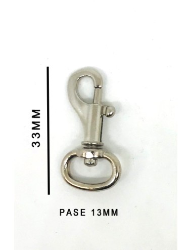 MOSQUETON BOLSO ZAMACK 8204 13MM.