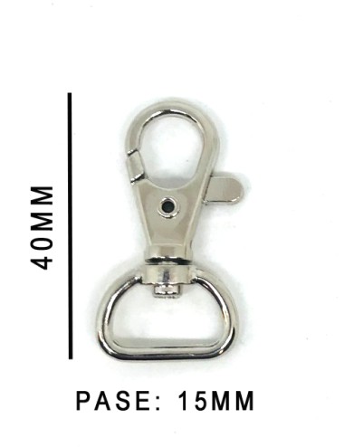 MOSQUETON BOLSO ZAMACK 8202-393 15MM.
