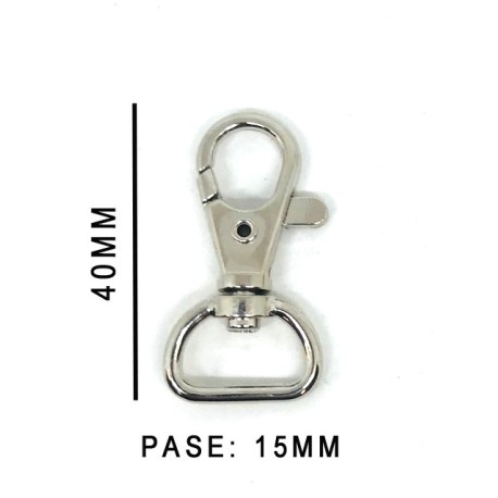 MOSQUETON BOLSO ZAMACK 8202-393 15MM.