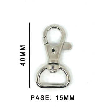 MOSQUETON BOLSO ZAMACK 8202-393 15MM.