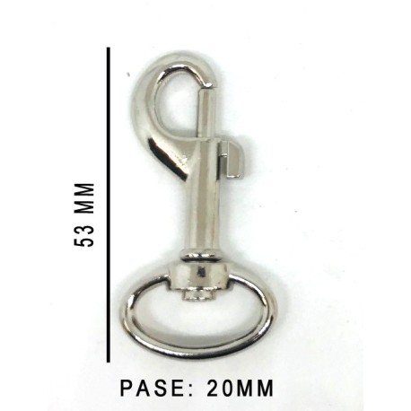 MOSQUETON BOLSO ZAMACK 8204 20MM.