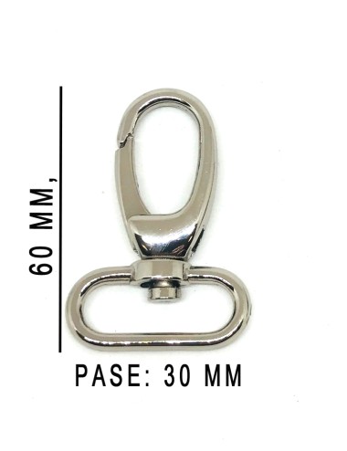 MOSQUETON BOLSO ZAMACK 80-30MM.