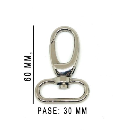 MOSQUETON BOLSO ZAMACK 80-30MM.