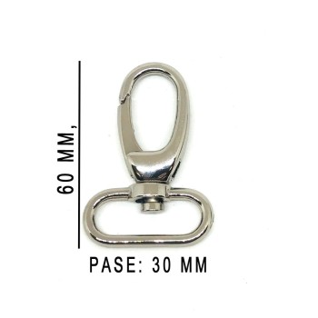 MOSQUETON BOLSO ZAMACK 80-30MM.