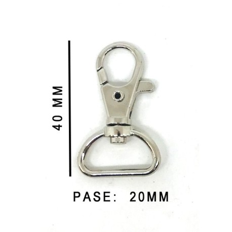 MOSQUETON BOLSO ZAMACK 8202- 393 20MM.