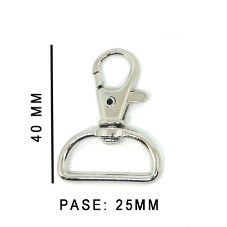 MOSQUETON BOLSO ZAMACK 8202-393 25MM.