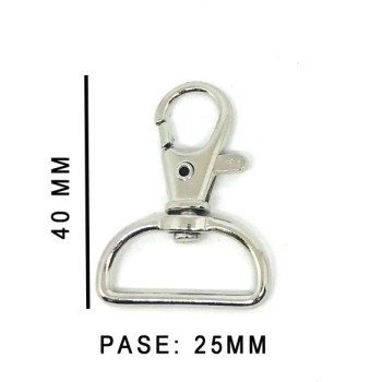MOSQUETON BOLSO ZAMACK 8202-393 25MM.