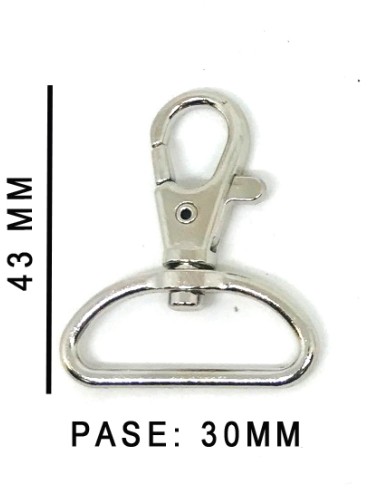 MOSQUETON BOLSO ZAMACK 8202-393 30MM.