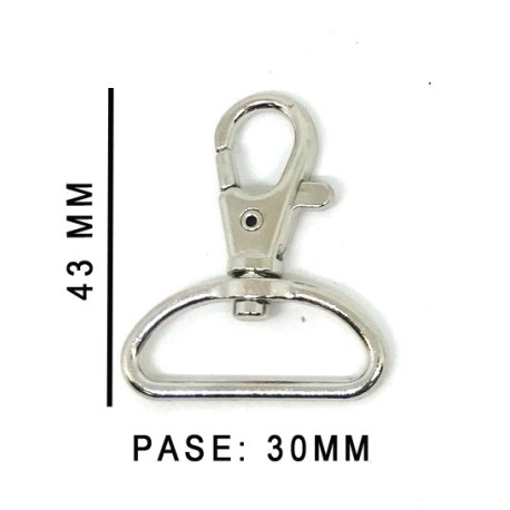 MOSQUETON BOLSO ZAMACK 8202-393 30MM.